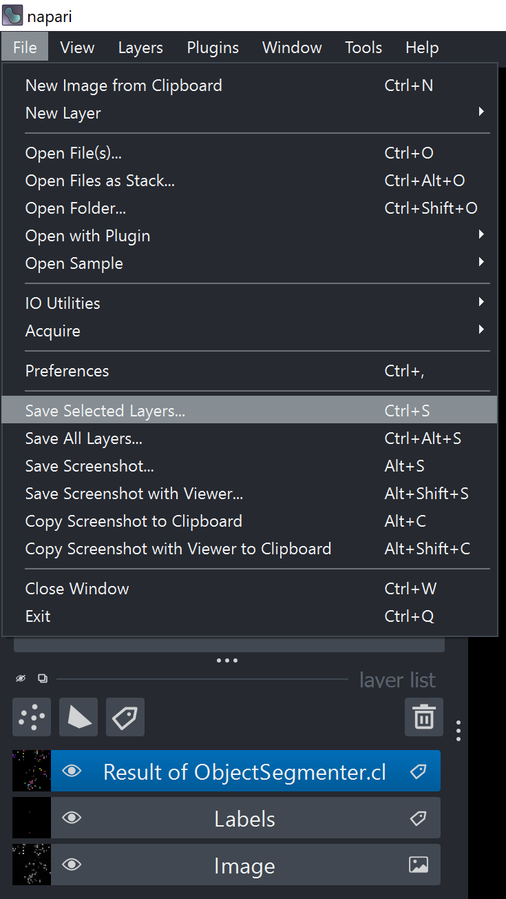 Save layers