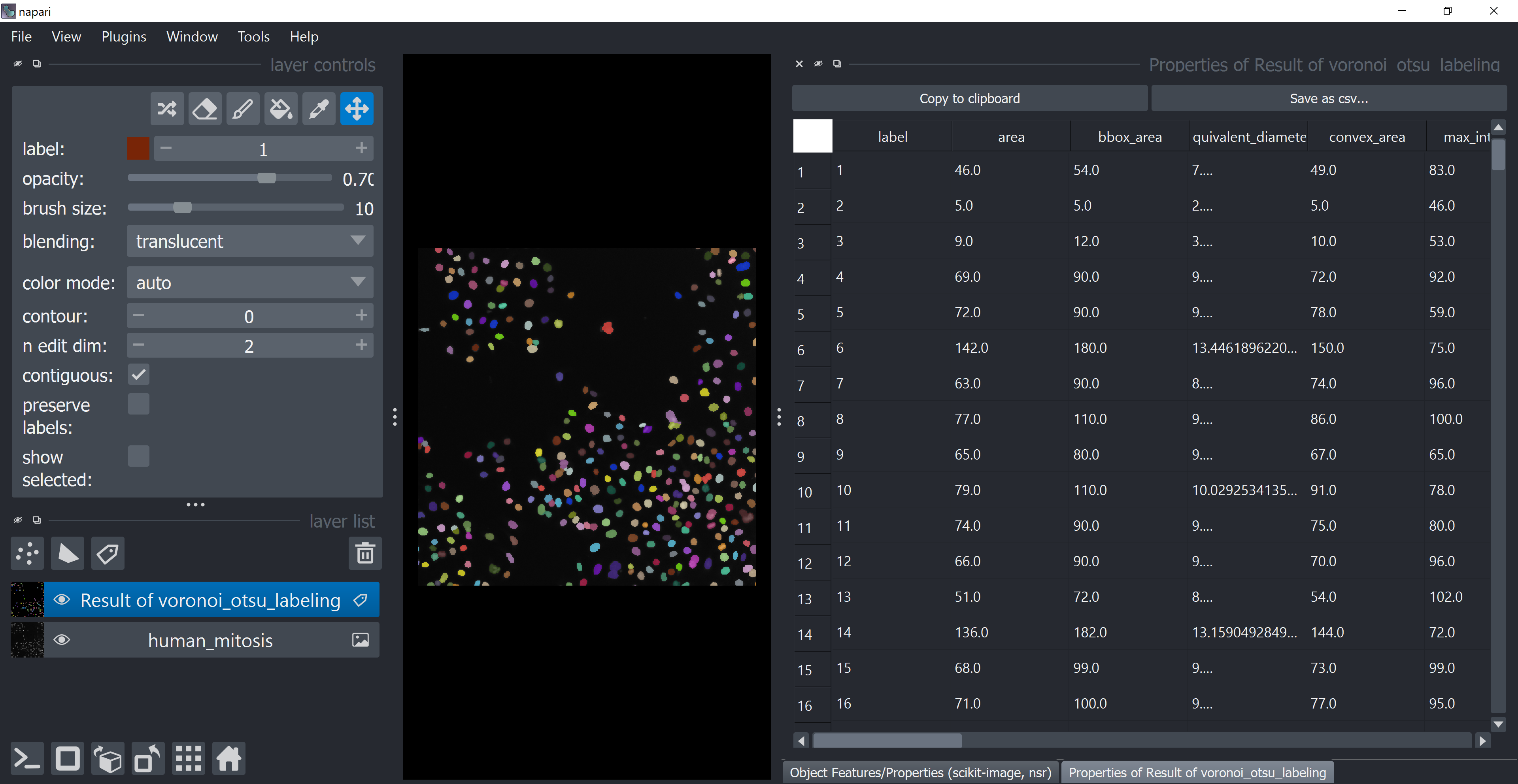Interactive unsupervised object classification in Napari — DIGS-BB ...