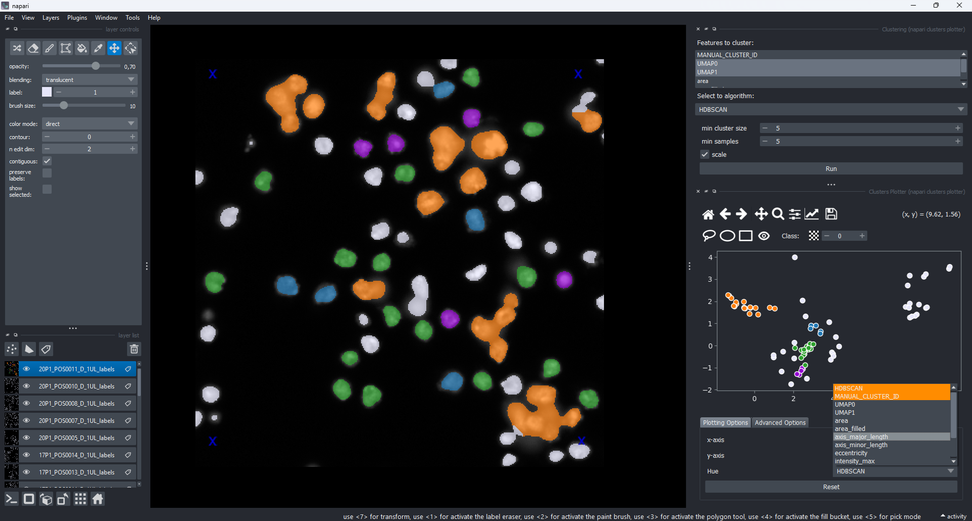 Visualizing clustering results