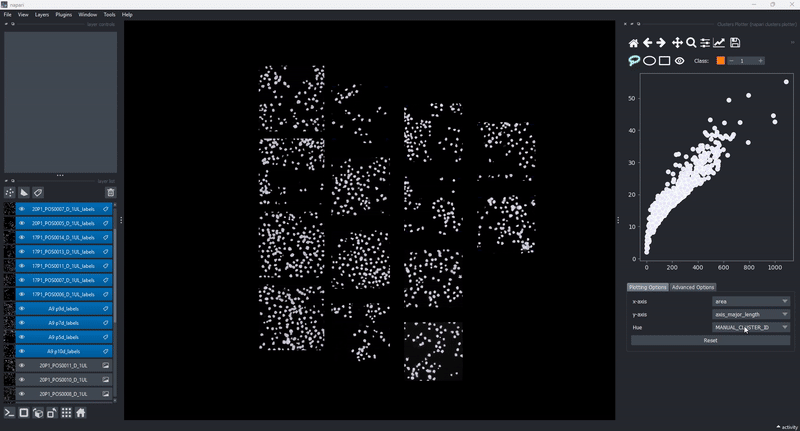 Selecting features as hue