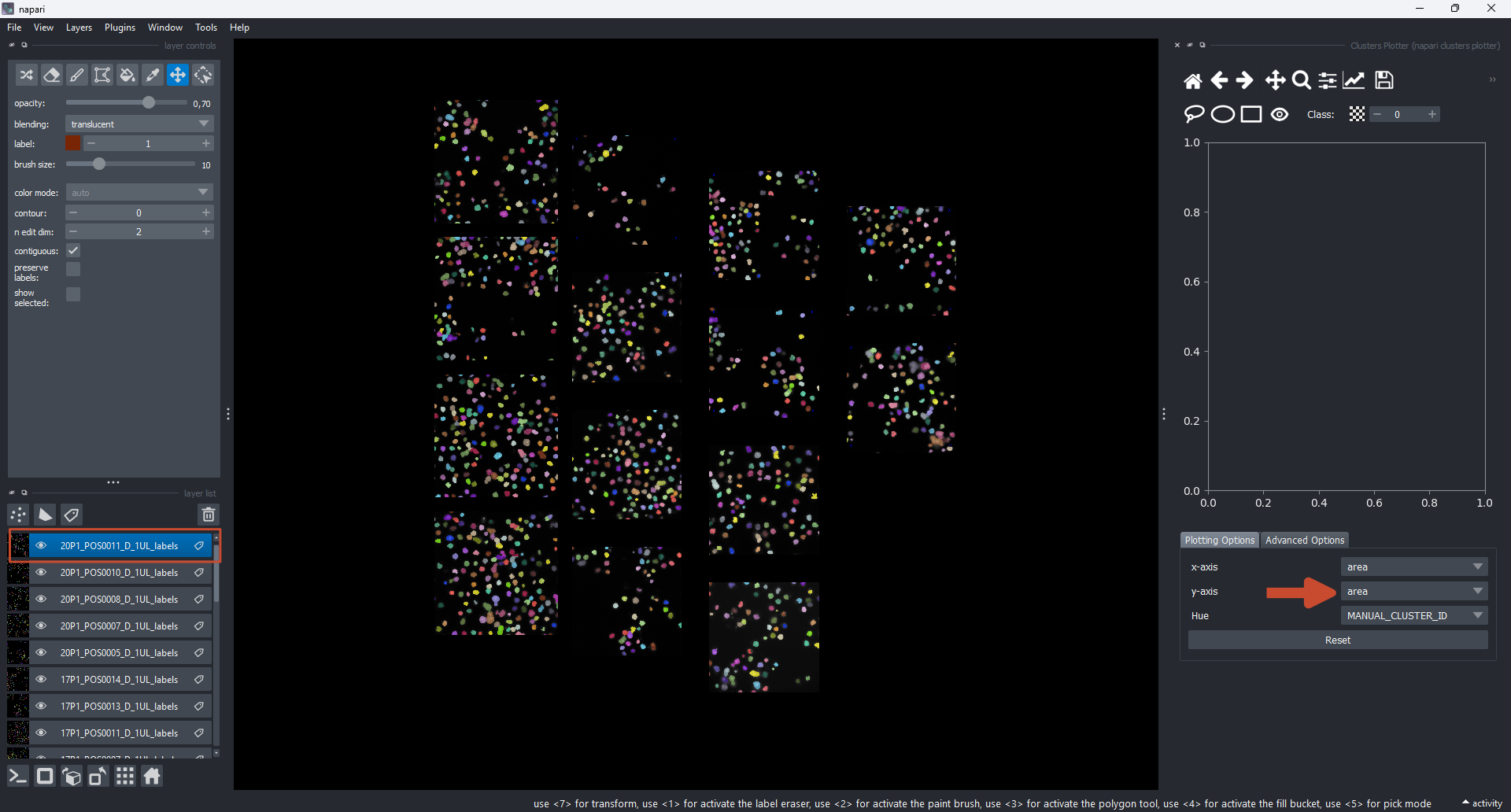Selecting layer features
